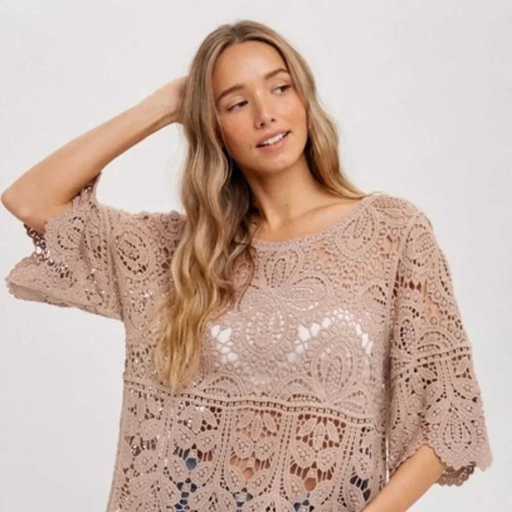 CLEAR OUT!!!!  Crochet Lace Top - Picture 4 of 11